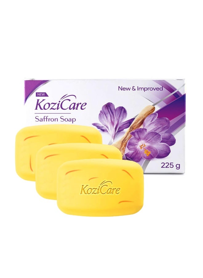 KOZICARE Saffron Soap|Skin Brightening&Dark Spot Remover|Real Saffron,Olive Oil,And Kojic Acid Formula|For Face&Body|Smooth,Acne,Scars,Uneven Skin Tone -75Gm(Pack Of 3) - Image 1